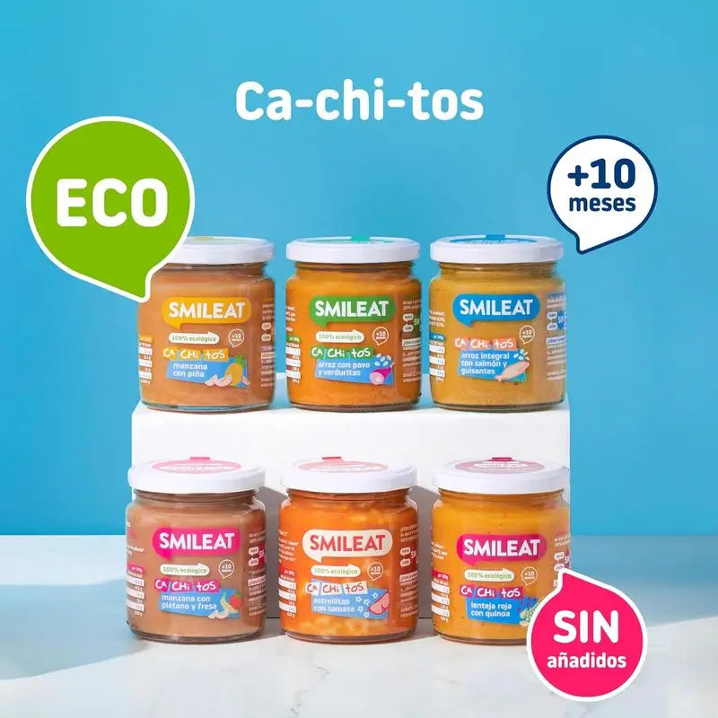 Smileat Petit pot avec morceaux de pâtes aux tomates, paquet de 6 x 230 Gr