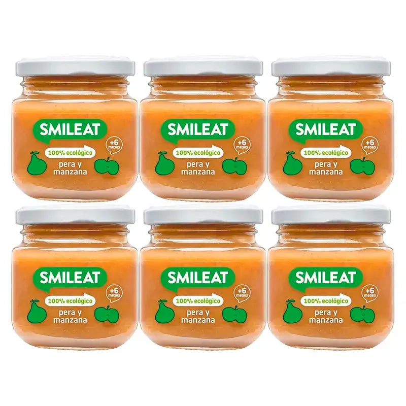 Smileat Bocal Poire et Pomme, 6x130 Gr