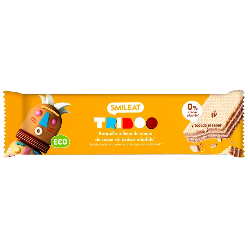 Smileat Gaufrettes fourrées à la crème de cacao, 30 gr ECO