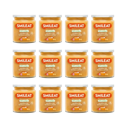 Smileat, petit pot de ragoût au veau et au jambon, 230 g, lot de 12