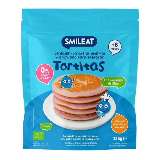 Smileat Mix Crêpes complètes à l'avoine et aux myrtilles , 125 gr ECO