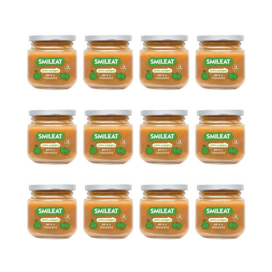 Smileat, petit pot à la poire et à la pomme, 130 g, lot de 12