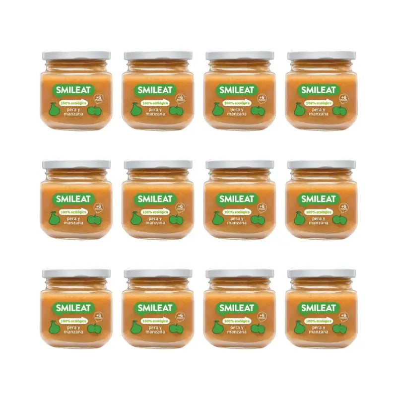 Smileat, petit pot à la poire et à la pomme, 130 g, lot de 12
