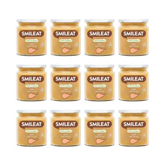 Smileat Petit pot de poulet au riz 230 g, lot de 12