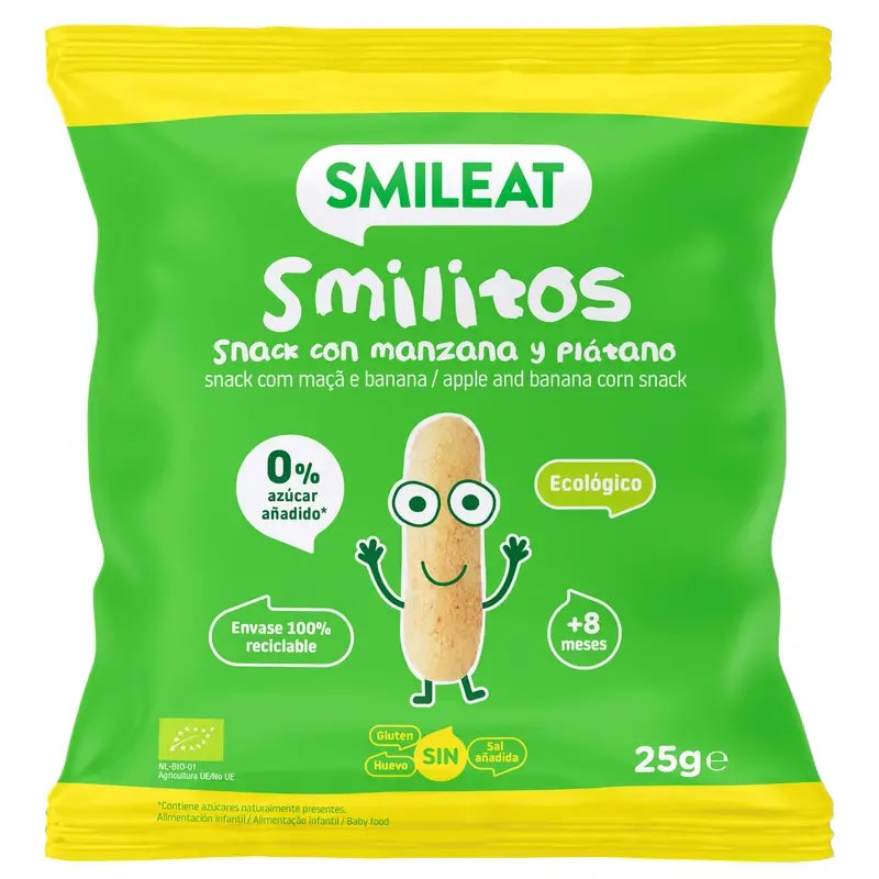 Smileat Smilito Snacks Pomme & Banane Eco Smileat , 25 grammes