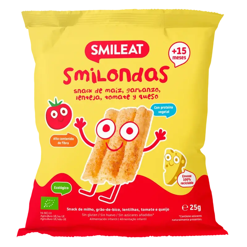 Smileat Smilondas à la tomate et au fromage , 25 gr ECO