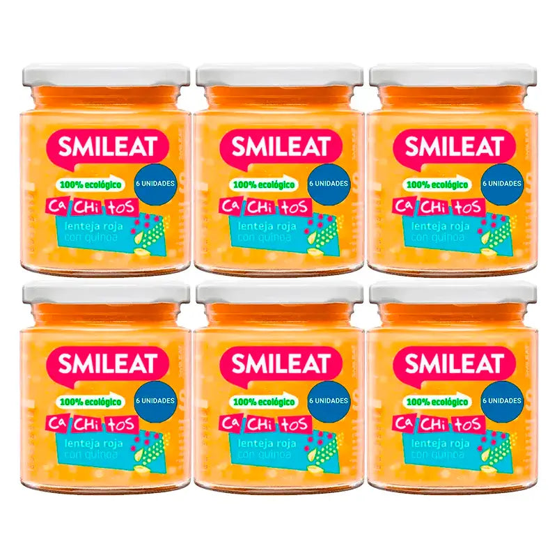 Smileat Lentilles et Quinoa en morceaux Bio, 6x230g