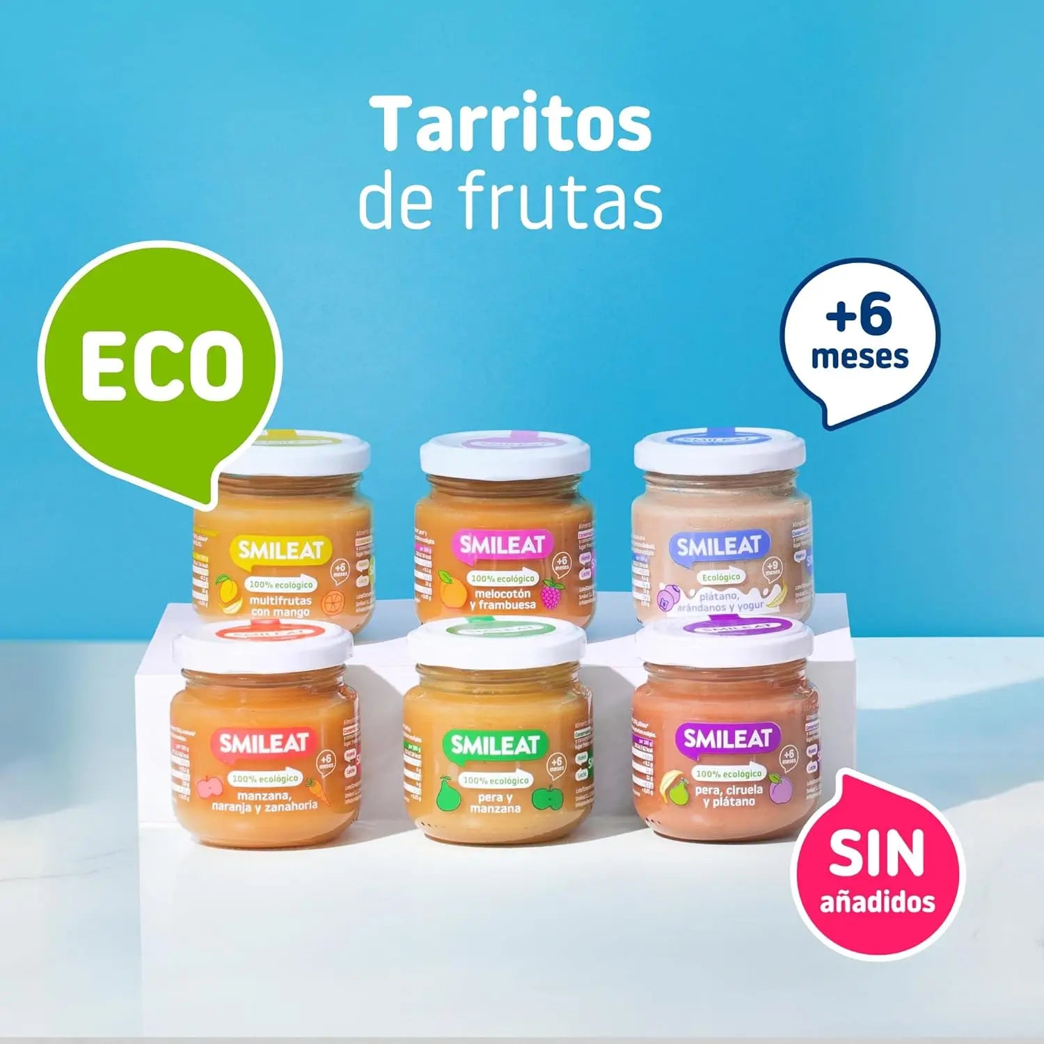 Smileat Bio Framboise & Pêche en petit pot, 130 g