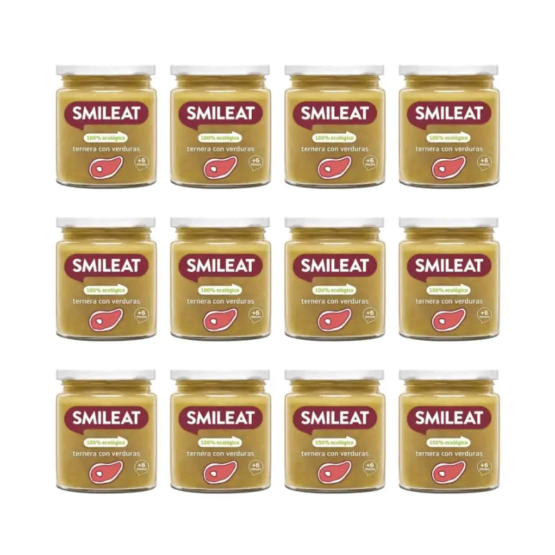 Smileat, petit pot de veau aux légumes, 230 g, lot de 12