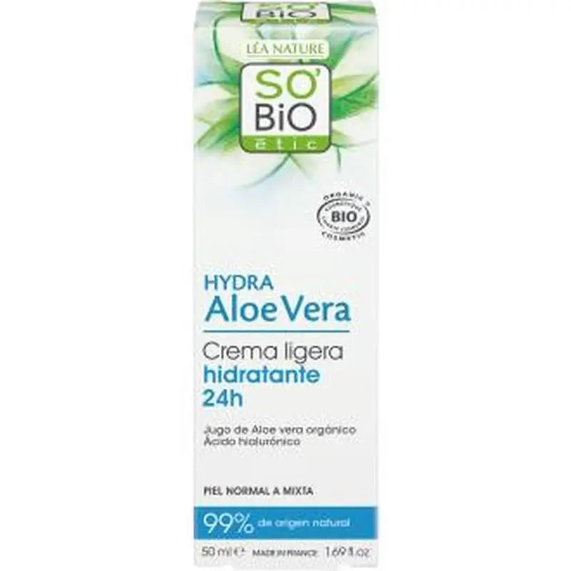 So'Bio Etic Light Cream 24H Hyaluronic Acid-Aloe 50Ml. Bio
