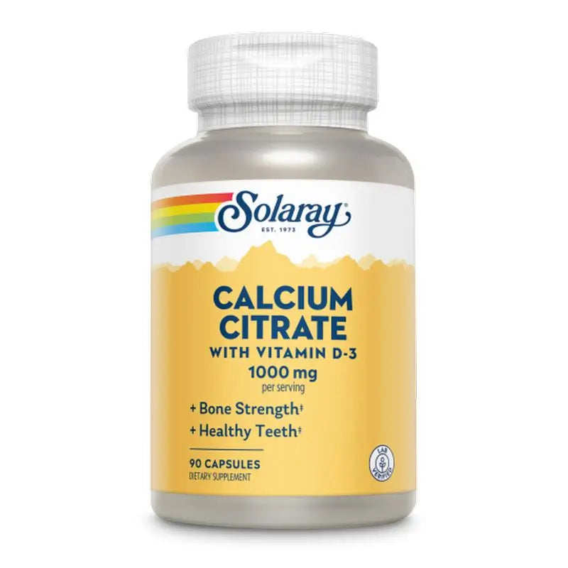 Solaray Calcium With D3 Citrate 1000 Mg , 90 capsules