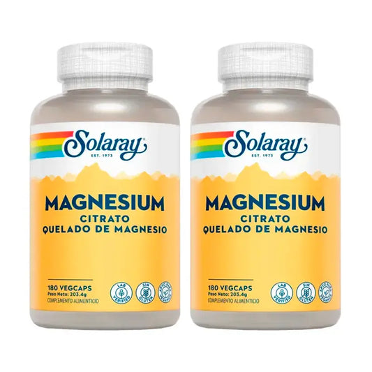 Solaray Citrate de Magnésium Pack 2 x 180 Capsules