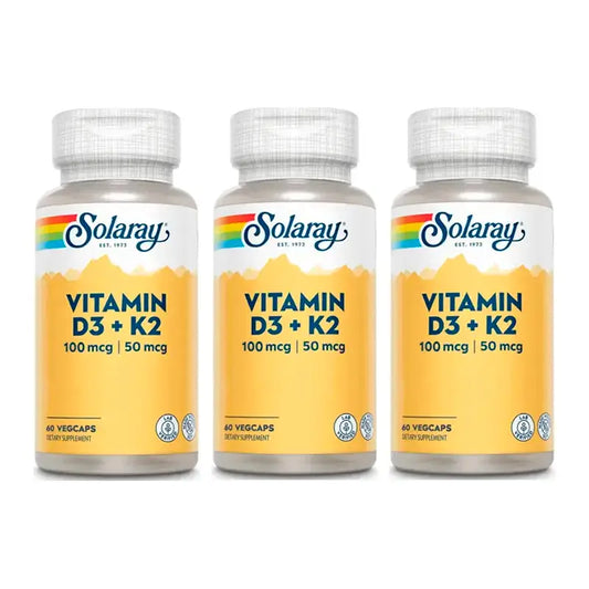 Solaray Vitamine D3 & K2 Pack 3 x 60 Capsules