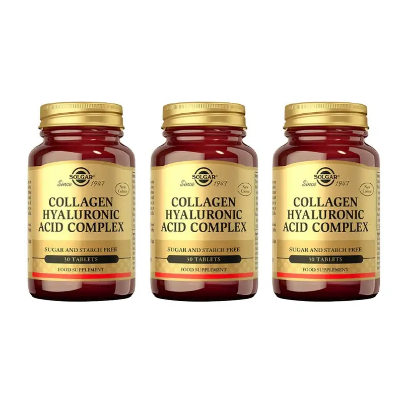 Solgar Hyaluronic Acid Complex With Collagen, 3X30 Comprimés