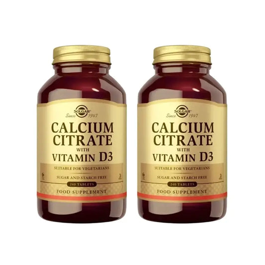 Solgar Citrate de Calcium Avec Vitamine D, 2X240 Comprimés