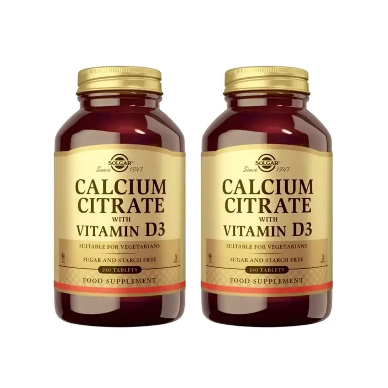 Solgar Citrate de Calcium Avec Vitamine D, 2X240 Comprimés