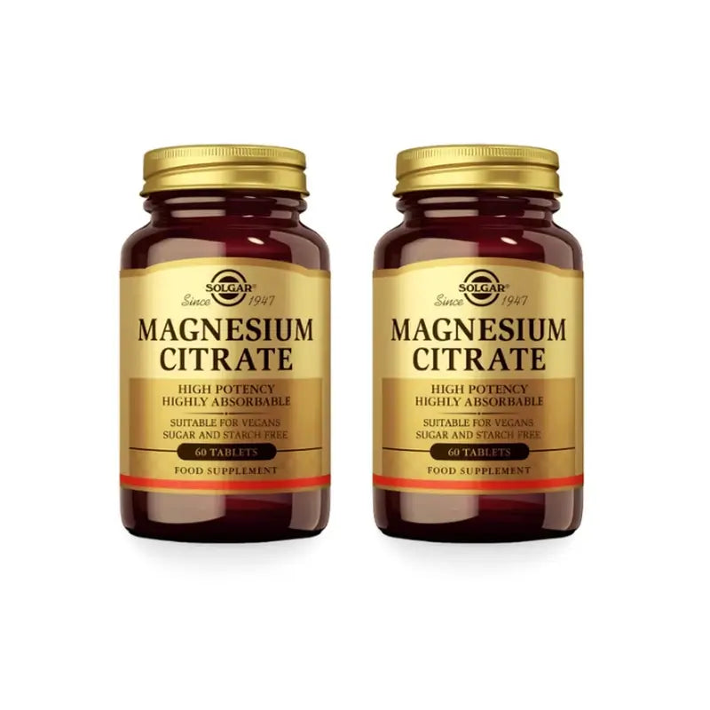 Solgar Citrate de Magnésium, 2x120 Comprimés