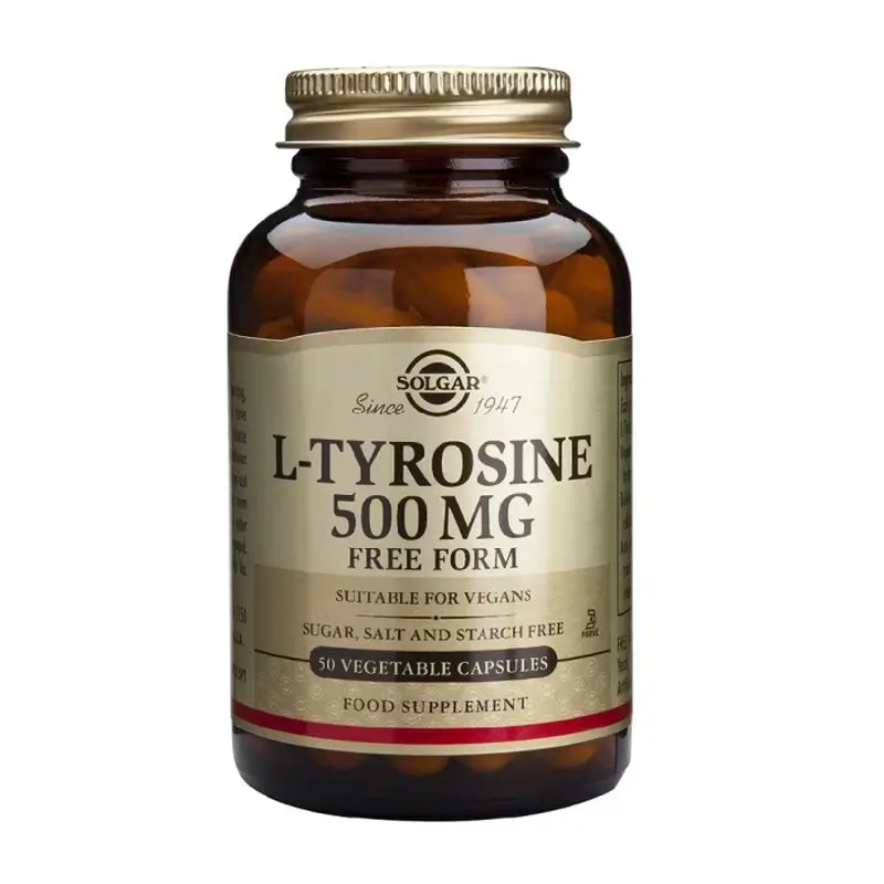 Solgar L-Tyrosine 500mg, 50 Capsules Végétales
