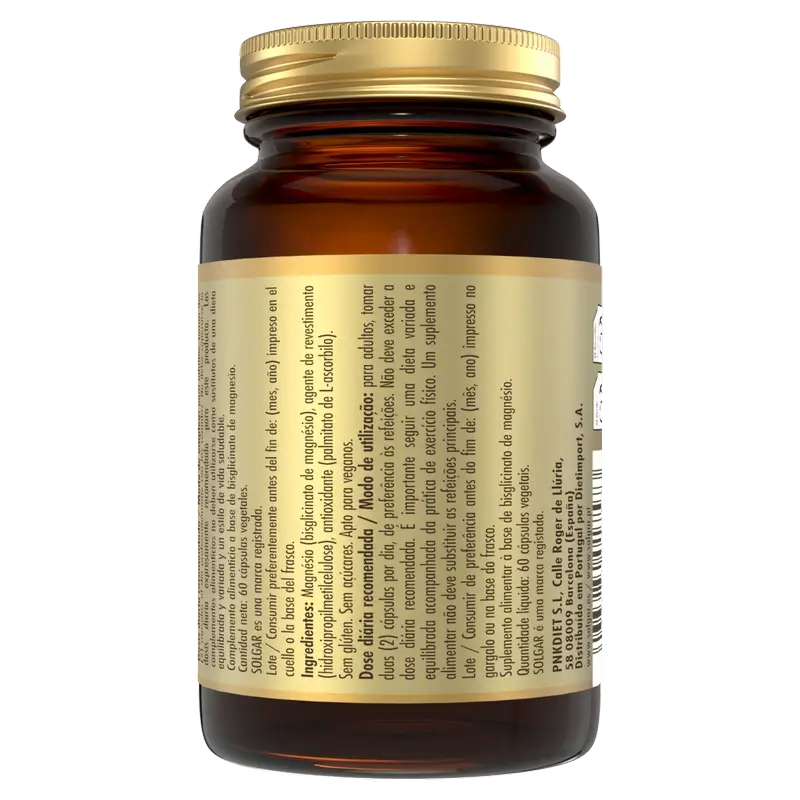 Solgar Magnesium Bisglycinate, 60 Capsules Végétales