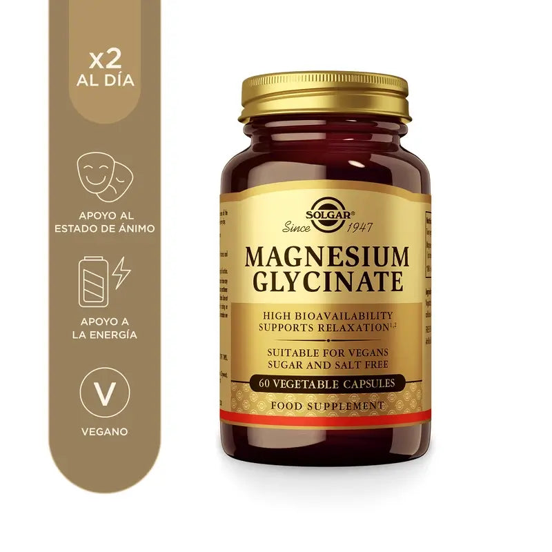 Solgar Magnesium Bisglycinate, 60 Capsules Végétales