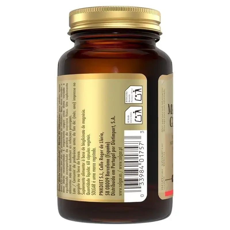 Solgar Magnesium Bisglycinate, Pack 2 x 60 Veggie Capsules
