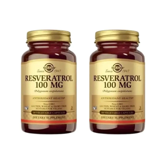 Solgar Resveratrol, 2X60 Capsules Végétales