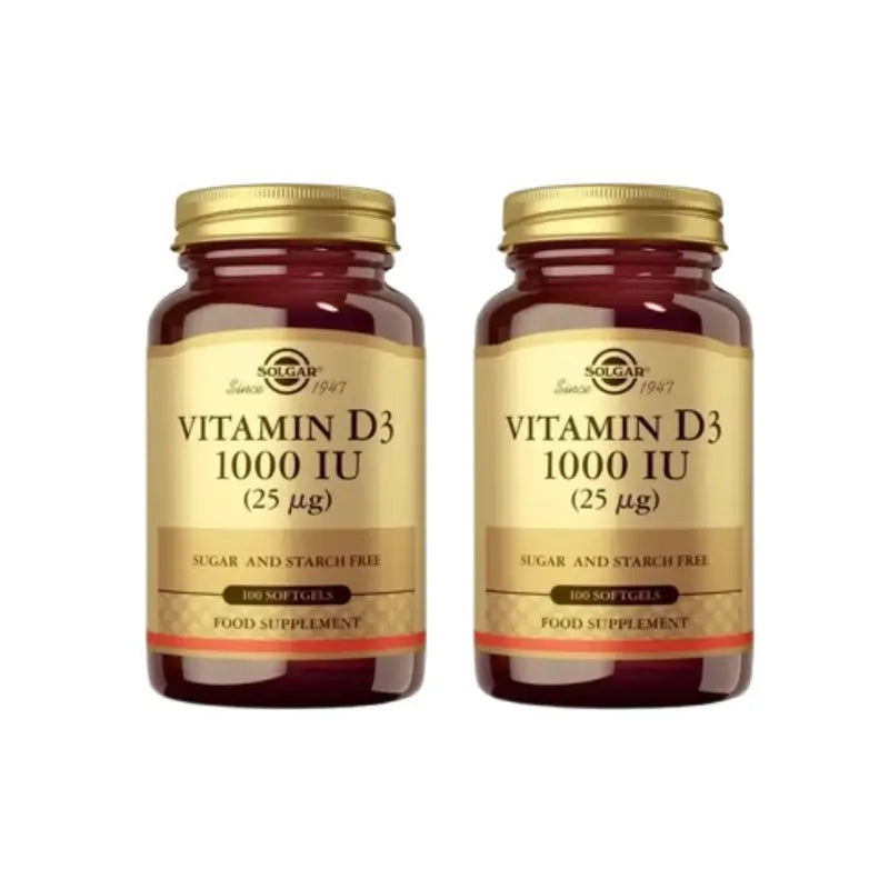 Solgar Vitamine D3 1000Ui, 2X100 Capsules