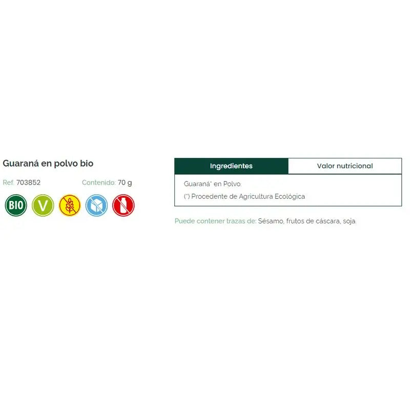 Solnatural Guarana Powder Bio , 70 g