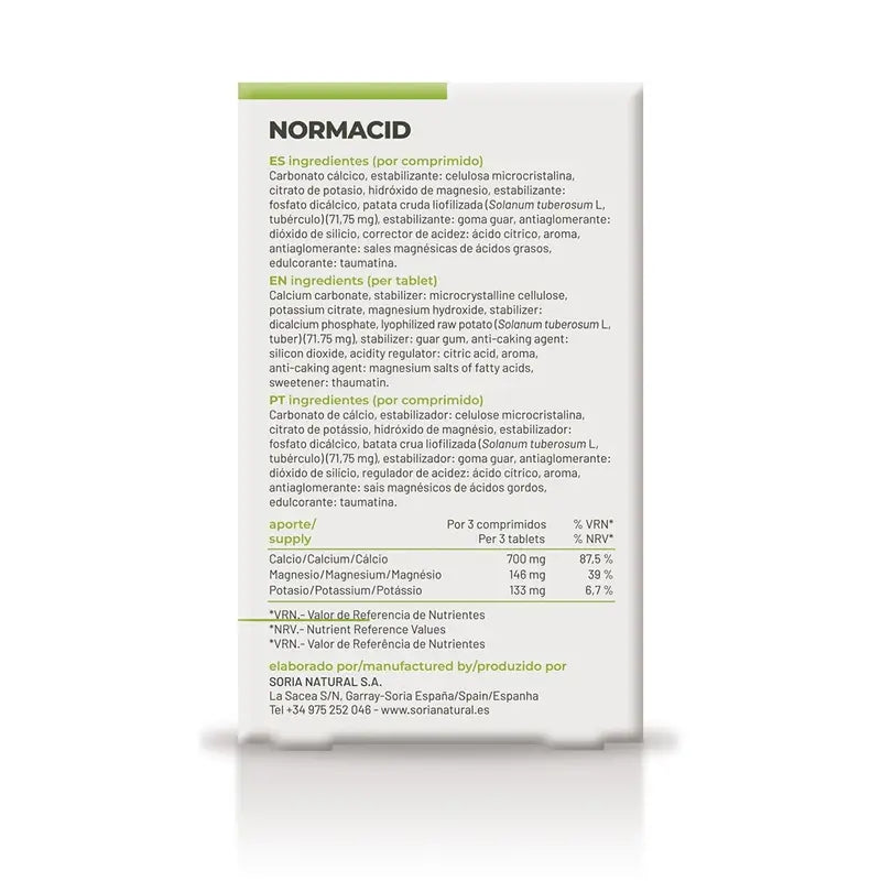 Soria Natural Normacid 1250 Mg, 32 Comprimés