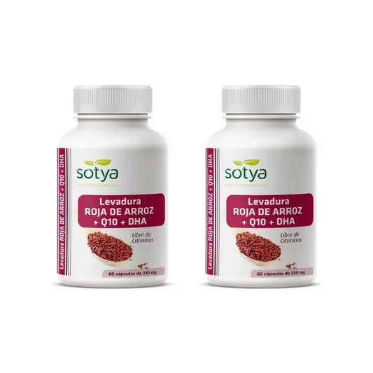 Sotya Riz à la levure rouge + Q10 + Dha, 2X60 Capsules