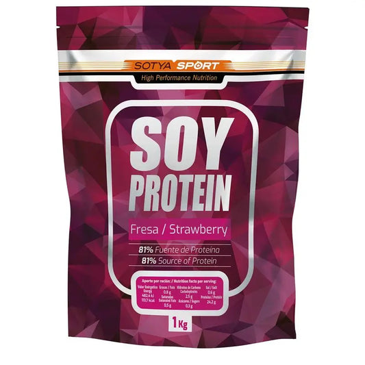 Sotya Protéines de Soja 100 % Fraise, 1000 Gr