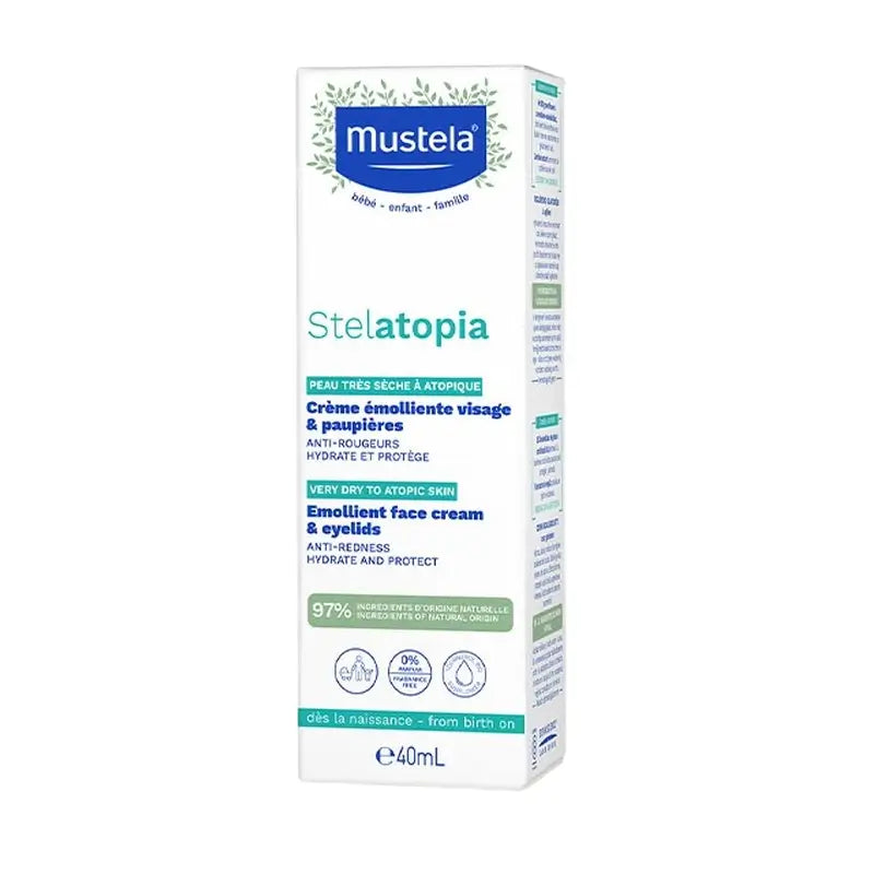 Mustela Stelatopia Crème émolliente pour le visage, 40 ml