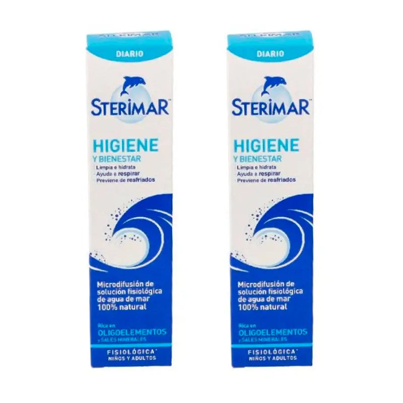 Sterimar Duplo Eau de mer Microdiffusion physiologique Hygiène nasale 2 x 50 ml