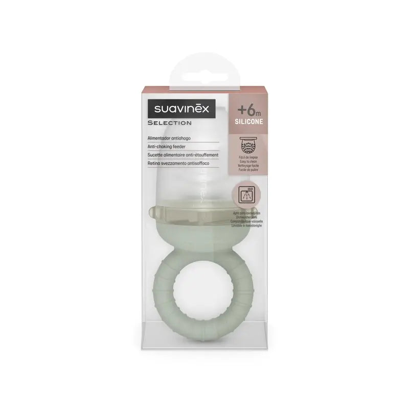Suavinex Mangeoire en silicone anti-suffocation, +6 mois, vert