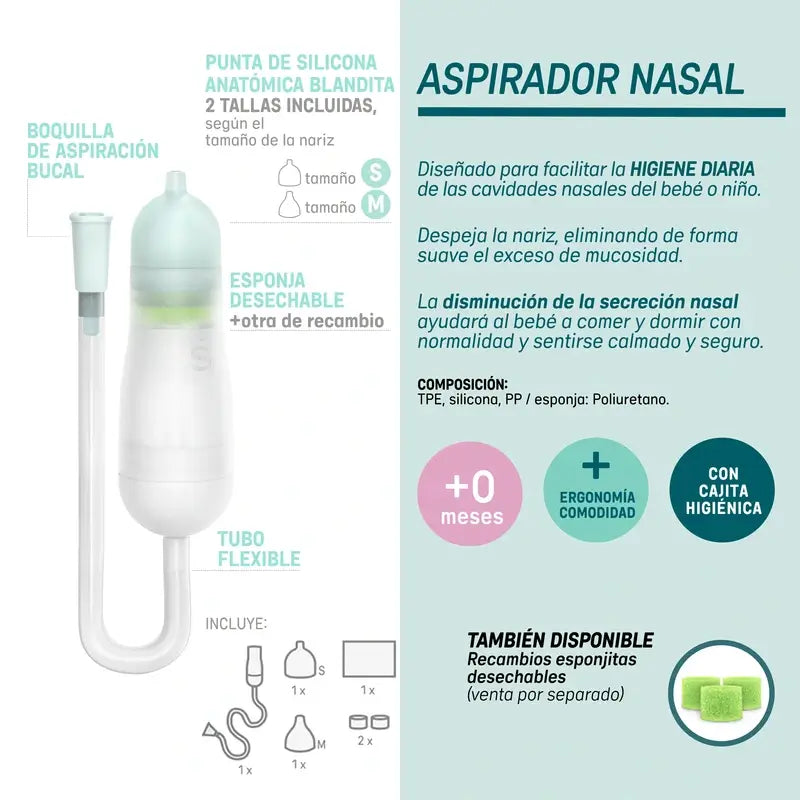 Aspirateur nasal Suavinex pour bébés, +0 mois