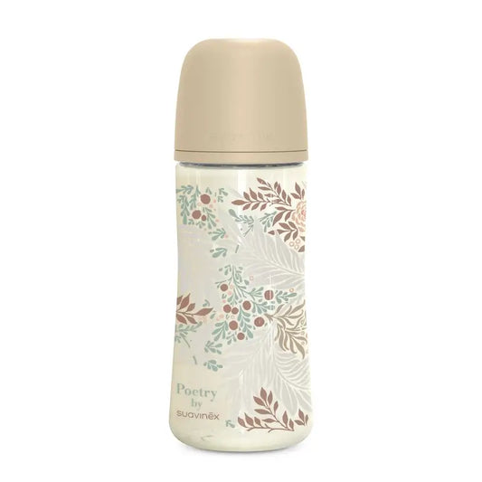 Biberon Suavinex 360 ml, débit dense (L), +6 mois, Poetry Beige