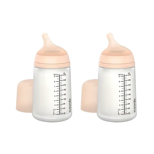 Suavinex Biberon Anti-colique Zero Zero 270 Ml, débit moyen (M), +3 mois, équitable, 2 unités
