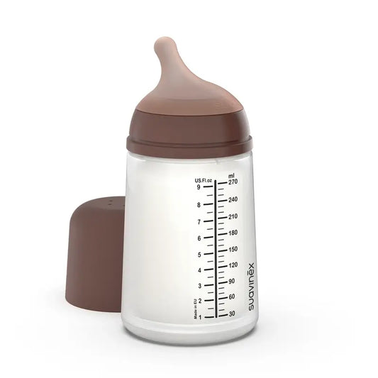 Suavinex Biberon anti-colique Zero Zero 270 Ml, débit moyen (M), +3 mois, profond