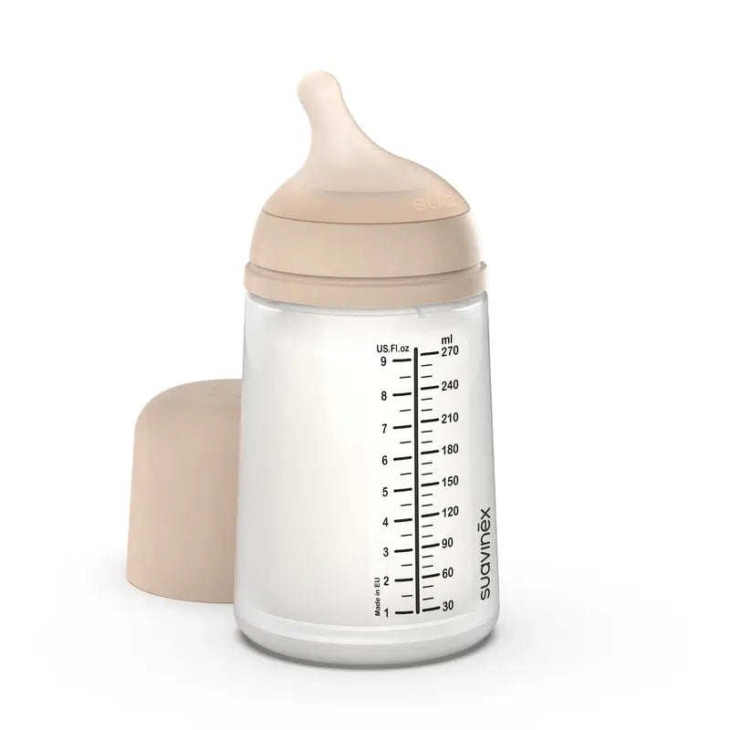 Suavinex Biberon anti-colique Zero Zero 270 Ml, débit moyen (M), +3 mois, léger