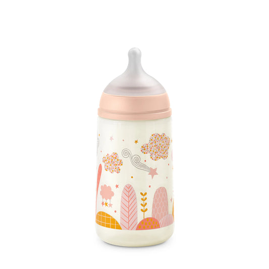 Suavinex Biberon 270 Ml Slow Flow, Bébé +3 Mois. Rose, 1 unité
