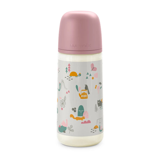 Suavinex Biberon De 360 Ml, Bébés +6 Mois. Walk Park Pink, 1 unités