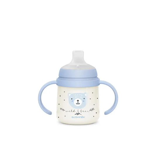 Suavinex Biberon de nuit Night & Day +6 mois Wild&Free Blue, 150 ml