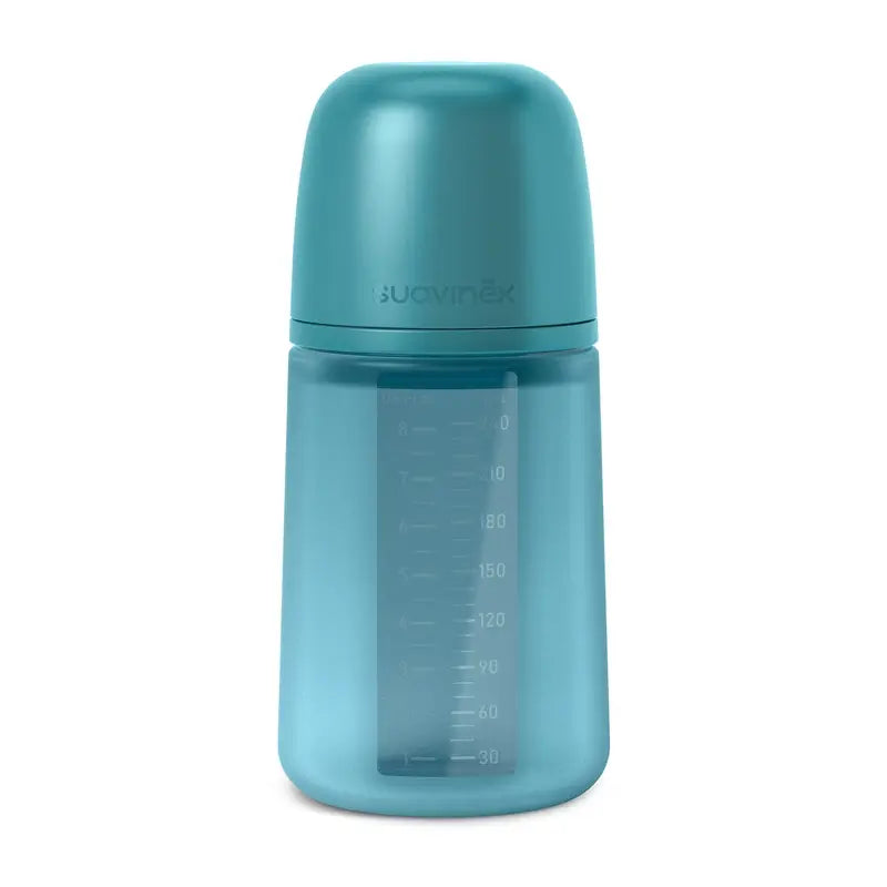 Biberon en silicone Suavinex 240 ml, débit moyen (M), +3 mois, Deep Ocean