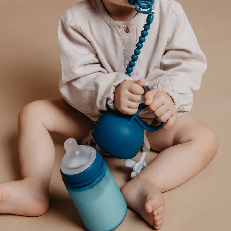 Biberon en silicone Suavinex 240 ml, débit moyen (M), +3 mois, Deep Ocean
