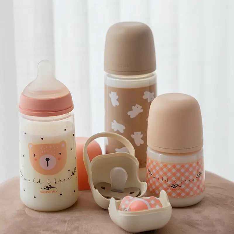 Suavinex Tétine pour biberon Sx Pro Slow Flow (S) +0 mois Rose Wild&Free, 150 ml