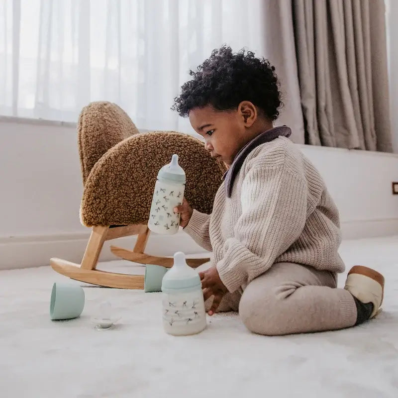 Suavinex Tétine pour biberon Sx Pro Medium Flow (M) +3 mois Birdies Green, 270 ml