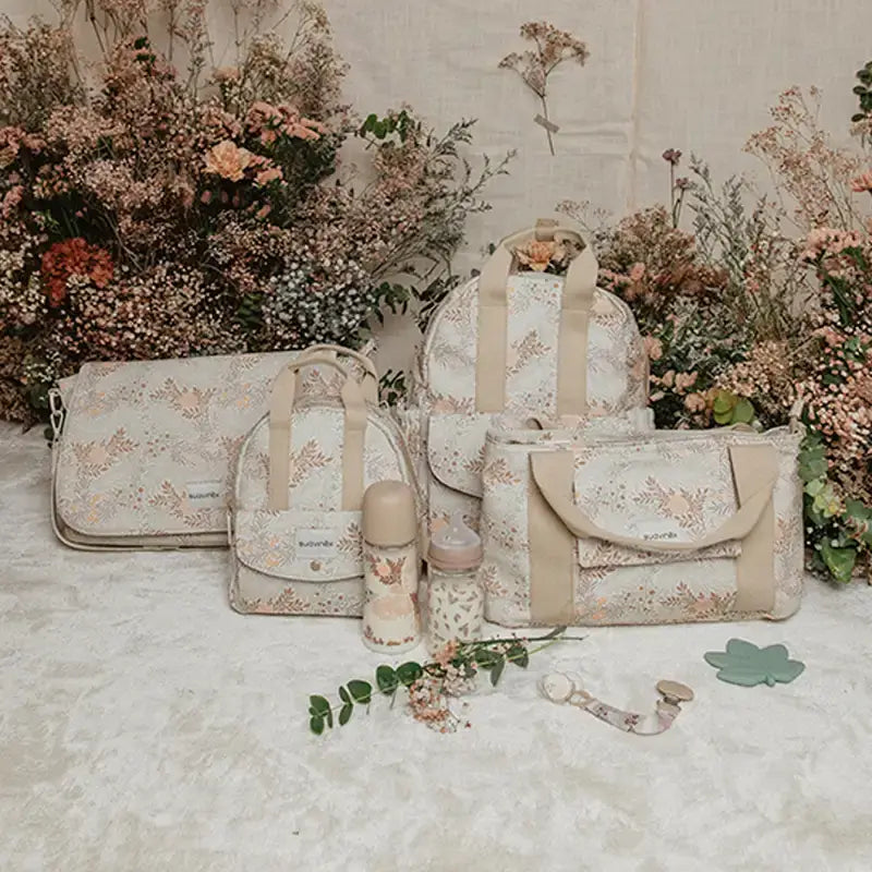 Suavinex Maternity Handbag Poetry Beige Printed Shoulder Bag