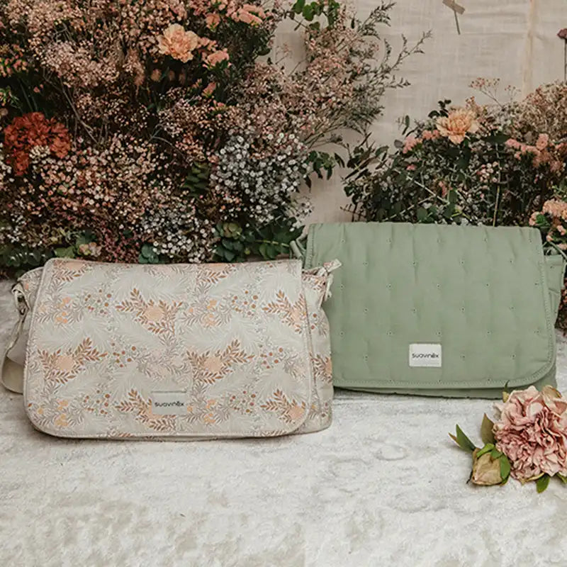 Suavinex Maternity Handbag Poetry Beige Printed Shoulder Bag