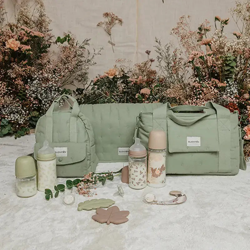 Suavinex Poetry Green Maternity Handbag Shoulder Bag