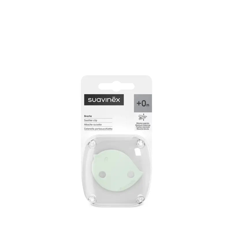 Suavinex Attache-sucette Broche +0 Mois Birdies Vert